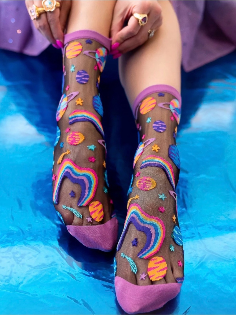 Sheer Sock Candy Cosmic Rainbow Socks